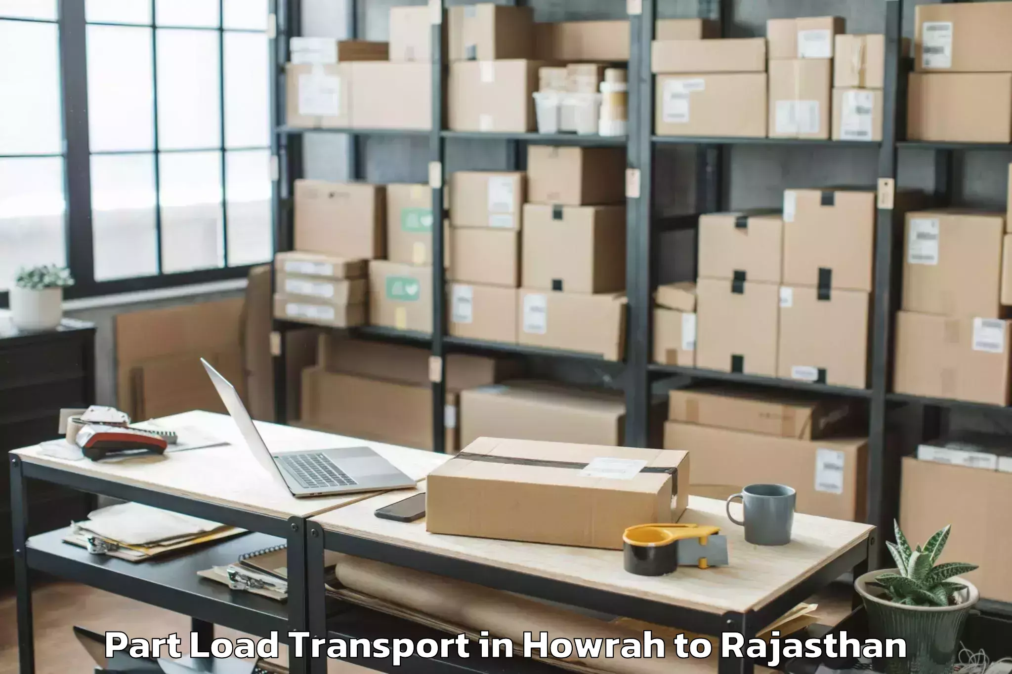 Leading Howrah to Chittorgarh Part Load Transport Provider